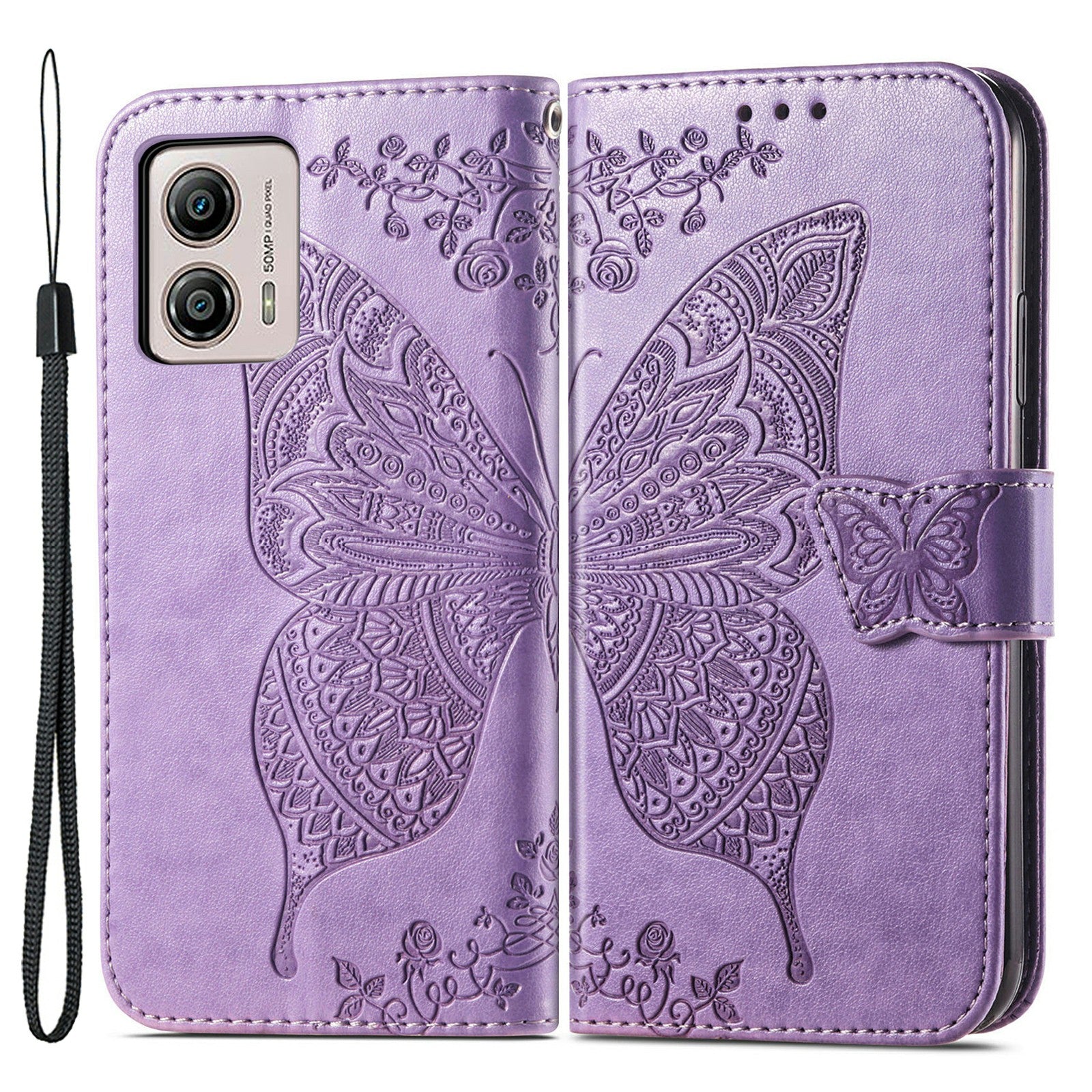 For Motorola Moto G53 5G Butterfly Imprinted PU Leather Stand Phone Case Drop-proof Wallet Cover For Motorola Moto G53 5G Butterfly Imprinted PU Leather Stand Phone Case Drop-proof Wallet Cover